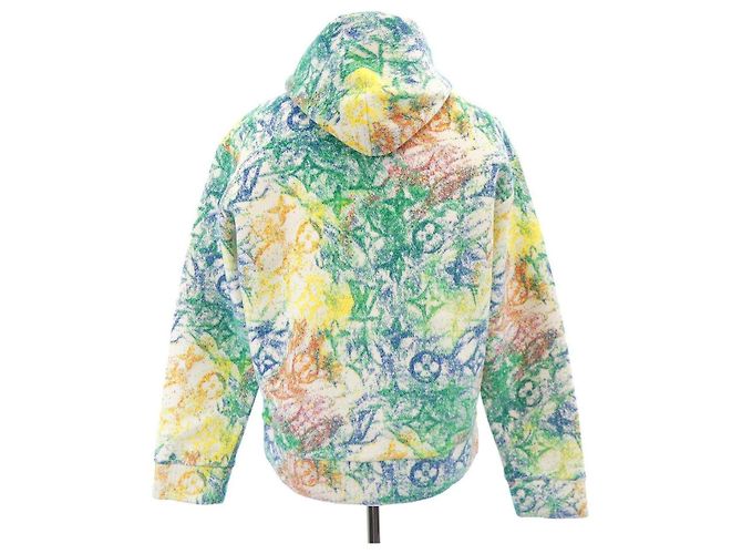 Sudadera con capucha Louis Vuitton Velvet Pastel Monogram Verde - vista 2