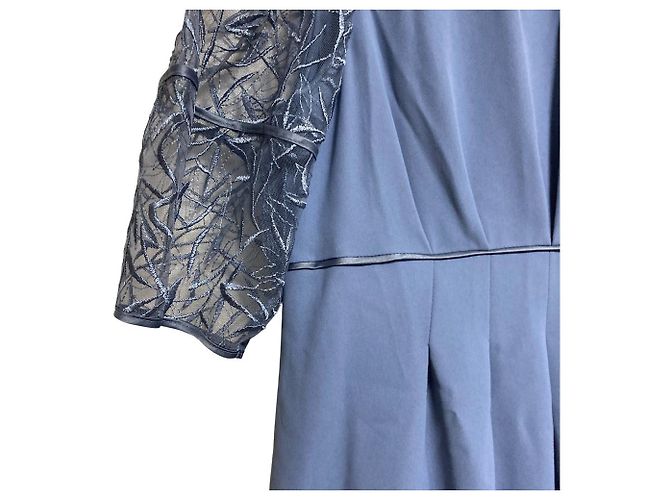 Autre Marque Rire fete Spitzenkleid lang Blau - Ansicht 3
