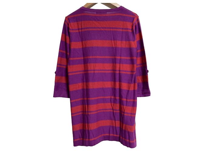 Autre Marque Sonia Rykiel Stricktop mit Bandstreifen Lila - Ansicht 2