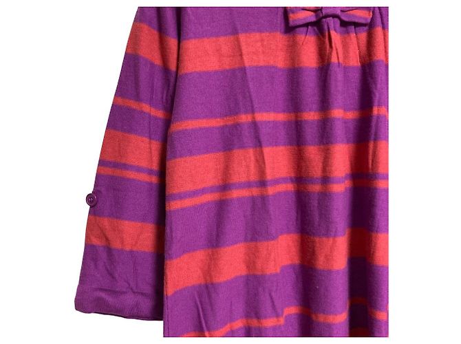 Autre Marque Sonia Rykiel Stricktop mit Bandstreifen Lila - Ansicht 3