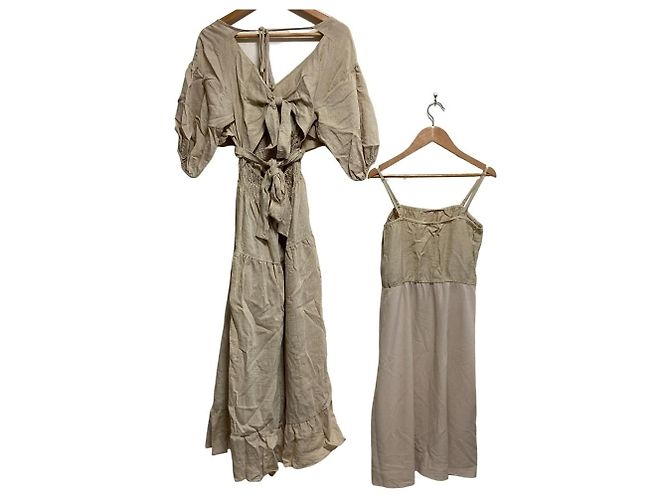 Autre Marque Abito lungo Cache-coeur Snidel Beige - vista 2