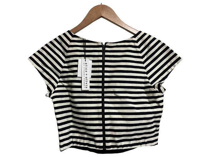Autre Marque Top in cotone a righe alice+olivia Nero - vista 2