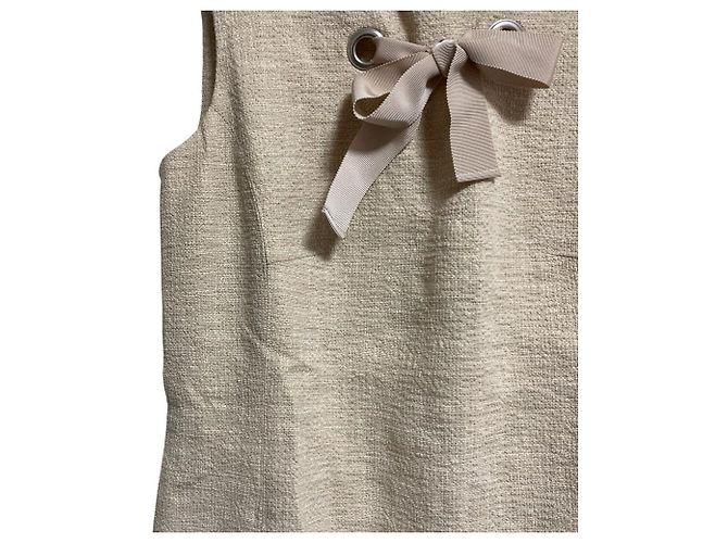Autre Marque Vestido sin mangas de tweed con cinta Miss J Beige - vista 3