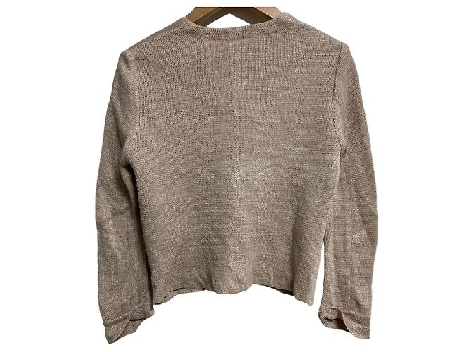 Autre Marque mina perhonen nostalgia Strickjacke aus Leinen Beige - Ansicht 2