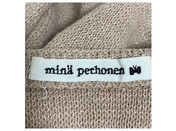 Autre Marque mina perhonen nostalgia Strickjacke aus Leinen Beige - Ansicht 4