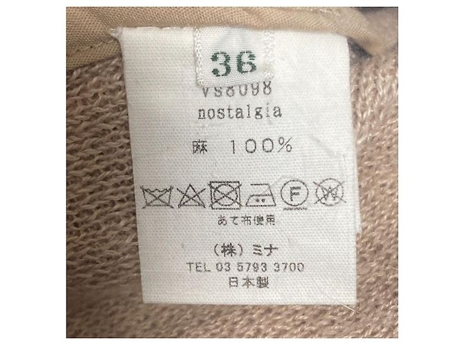 Autre Marque mina perhonen nostalgia Strickjacke aus Leinen Beige - Ansicht 7