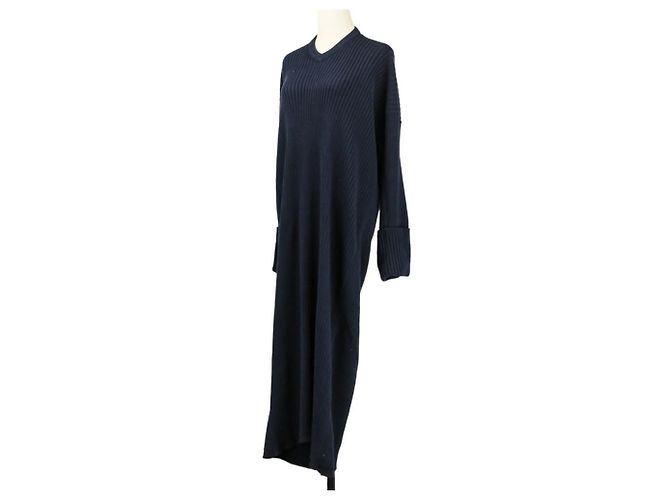 The Row ELODIE DRESS Strickkleid Blau Marineblau - Ansicht 2