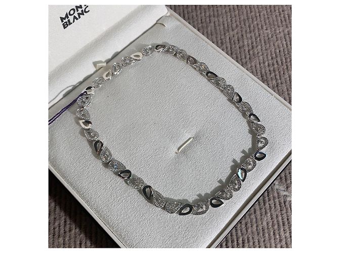Collana Montblanc Monaco Princess Grace Petals de Rose Diamanti Argento - vista 3