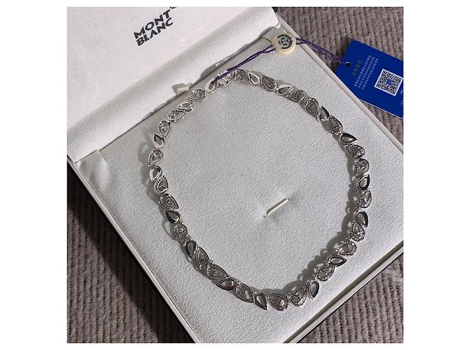 Collana Montblanc Monaco Princess Grace Petals de Rose Diamanti Argento - vista 8