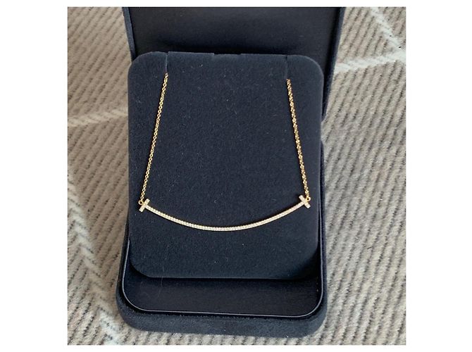 Tiffany & Co. T Smile Diamant-Halskette aus 18K Gold Golden - Ansicht 2