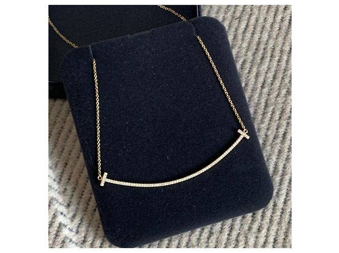 Tiffany & Co. T Smile Diamant-Halskette aus 18K Gold Golden - Ansicht 3