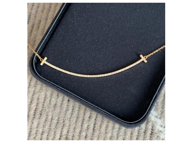 Tiffany & Co. T Smile Diamant-Halskette aus 18K Gold Golden - Ansicht 6