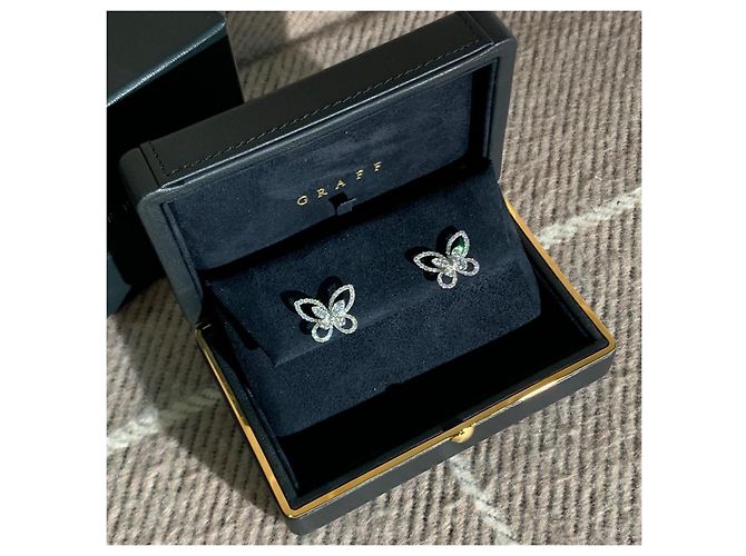 Brincos Graff Butterfly Illusion Diamantes Prata - vista 3