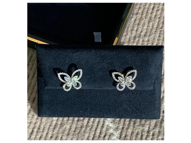 Brincos Graff Butterfly Illusion Diamantes Prata - vista 5