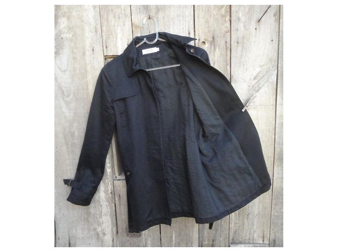 Comptoir des Cotonniers schwarzer Trenchcoat mit Gürtel - Ansicht 6