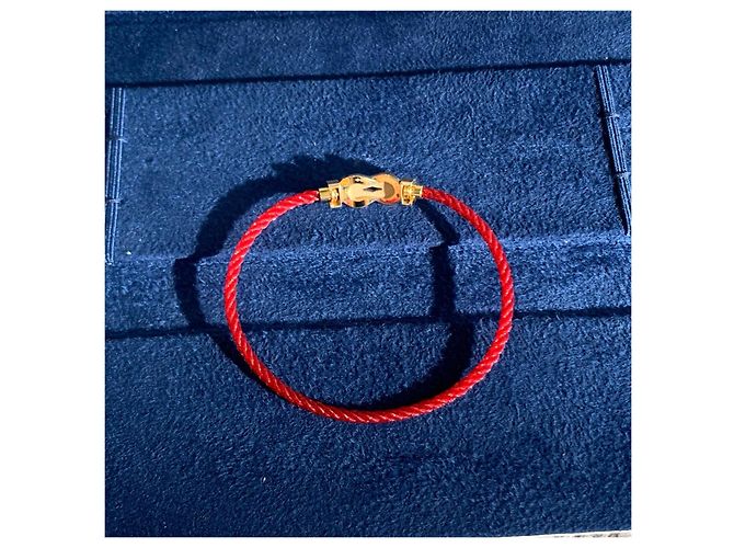 Fred Force 10 Red String Bracelet with Diamonds Golden - view 2