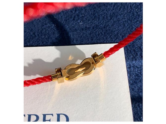Fred Force 10 Red String Bracelet with Diamonds Golden - view 6