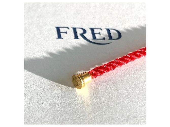 Fred Force 10 Red String Bracelet with Diamonds Golden - view 9