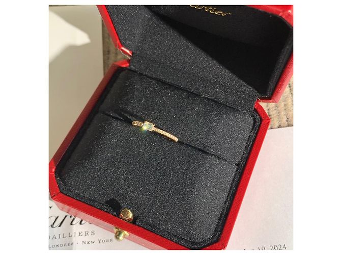 Anello Cartier Small Sugar Oro Rosa e Diamanti D'oro - vista 3