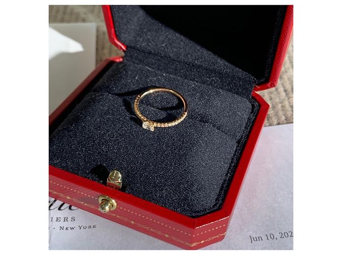 Anello Cartier Small Sugar Oro Rosa e Diamanti D'oro - vista 4