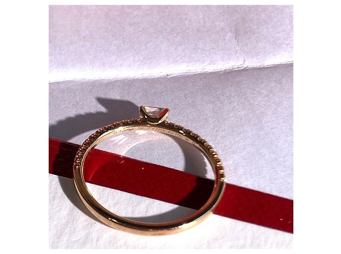 Anello Cartier Small Sugar Oro Rosa e Diamanti D'oro - vista 6