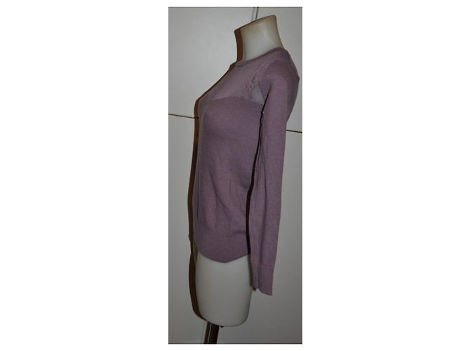 Camisola Ermanno Scervino Roxa Lã Seda Cachemire Renda Roxo - vista 3