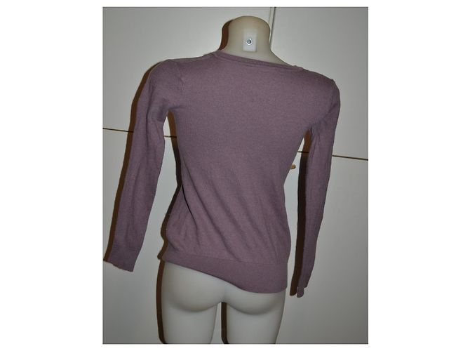 Camisola Ermanno Scervino Roxa Lã Seda Cachemire Renda Roxo - vista 4