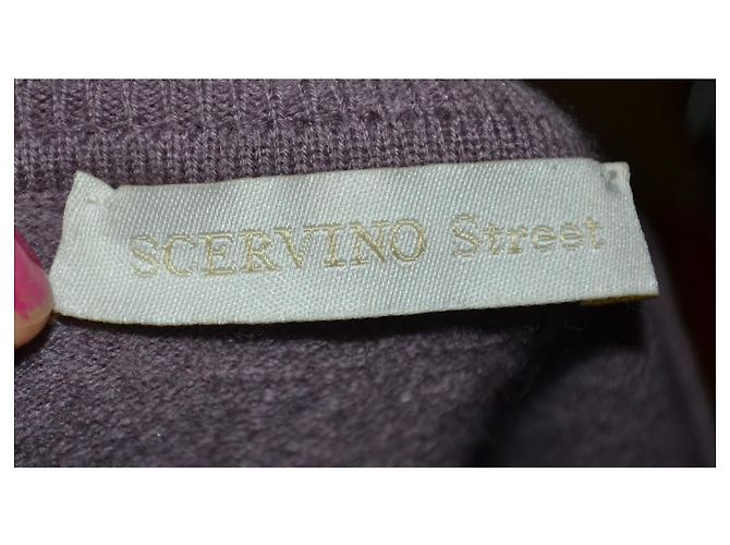 Camisola Ermanno Scervino Roxa Lã Seda Cachemire Renda Roxo - vista 5