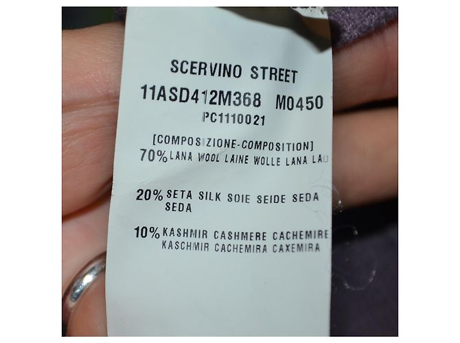 Camisola Ermanno Scervino Roxa Lã Seda Cachemire Renda Roxo - vista 6