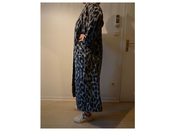 Cardigan lungo leopardato Zadig & Voltaire Nero Grigio Stampa leopardo - vista 2