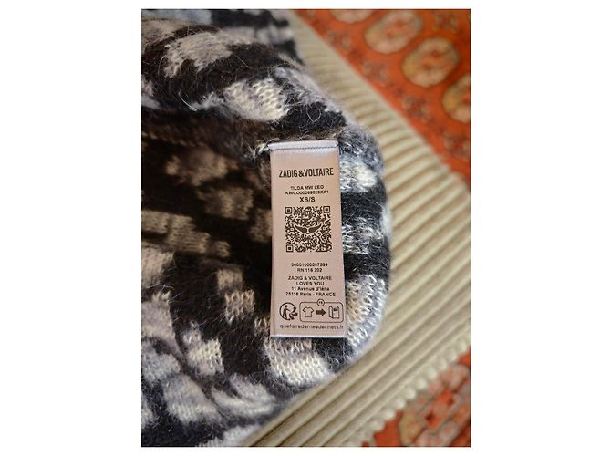 Cardigan lungo leopardato Zadig & Voltaire Nero Grigio Stampa leopardo - vista 7