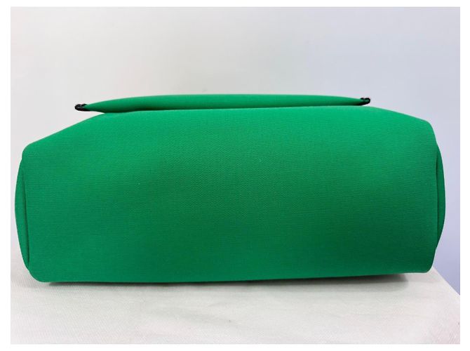 Hermès Herbag Zip RT 31 Toile Officier Vache Hunter Borsa Verde Nero - vista 5