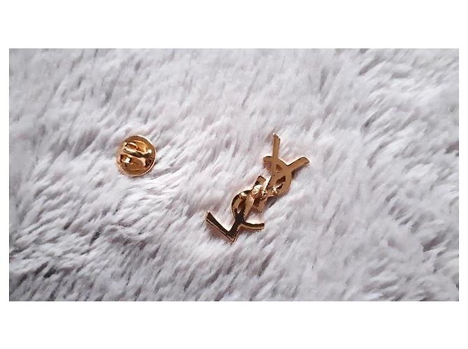 Spilla Yves Saint Laurent YSL dorata D'oro - vista 4
