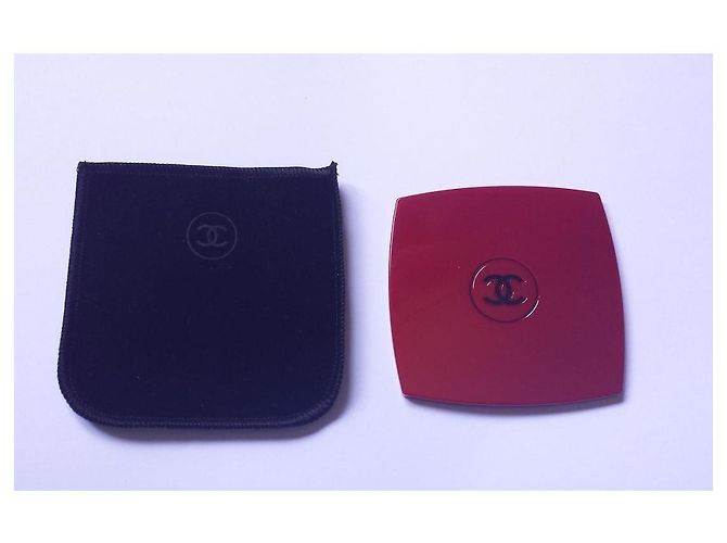 Chanel Specchio da borsa rosso con pochette - vista 6