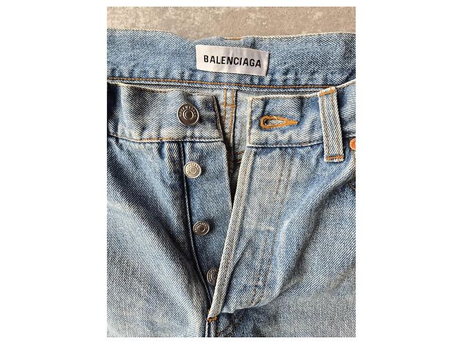 Jeans Balenciaga in denim blu chiaro - vista 3