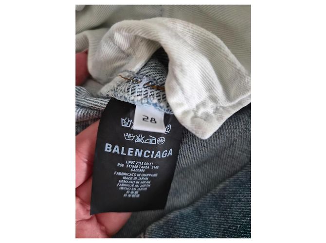 Jeans Balenciaga in denim blu chiaro - vista 9