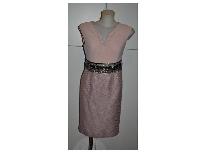 Abito Escada rosa con cintura decorata Metallico - vista 2