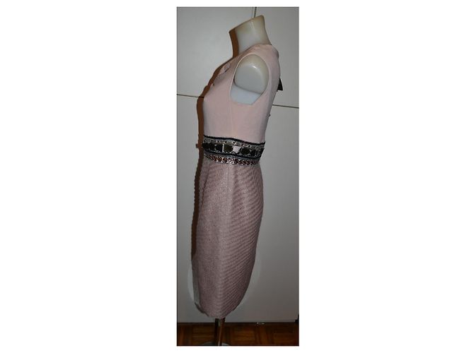 Abito Escada rosa con cintura decorata Metallico - vista 5