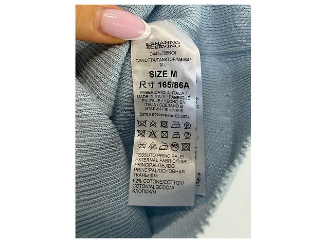 Ermanno Scervino Canotta a Coste Blu chiaro - vista 3