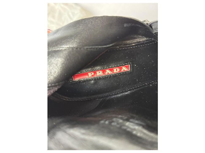 Prada Bottines en cuir noir - vue 14