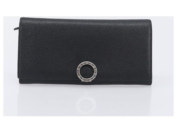Bulgari Portafoglio lungo BVLGARI in pelle 2 Set Nero Auth bs37356 - vista 11