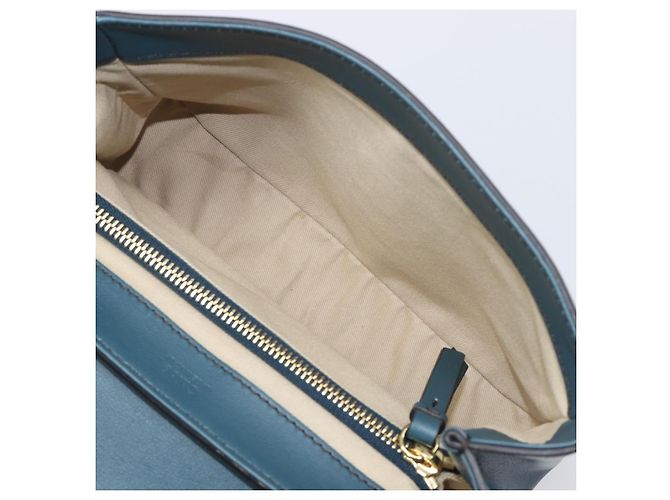 Chloé Chloe Schultertasche Leder 2way Navy Gold Auth 203685M Golden Marineblau - Ansicht 10