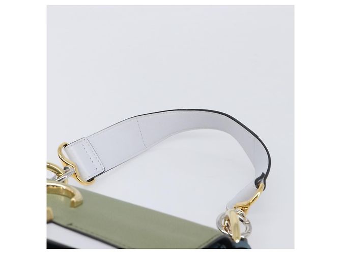 Chloé Chloe Schultertasche Leder 2way Navy Gold Auth 203685M Golden Marineblau - Ansicht 14