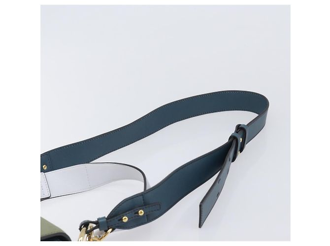 Chloé Chloe Schultertasche Leder 2way Navy Gold Auth 203685M Golden Marineblau - Ansicht 15