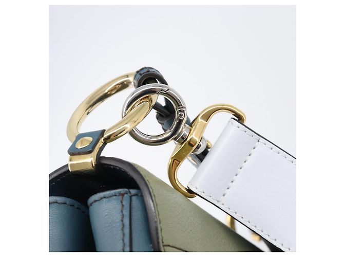 Chloé Chloe Schultertasche Leder 2way Navy Gold Auth 203685M Golden Marineblau - Ansicht 17