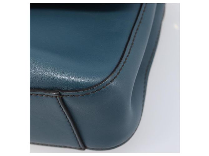 Chloé Chloe Schultertasche Leder 2way Navy Gold Auth 203685M Golden Marineblau - Ansicht 19