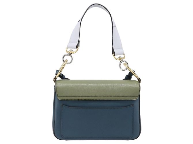 Chloé Chloe Schultertasche Leder 2way Navy Gold Auth 203685M Golden Marineblau - Ansicht 2