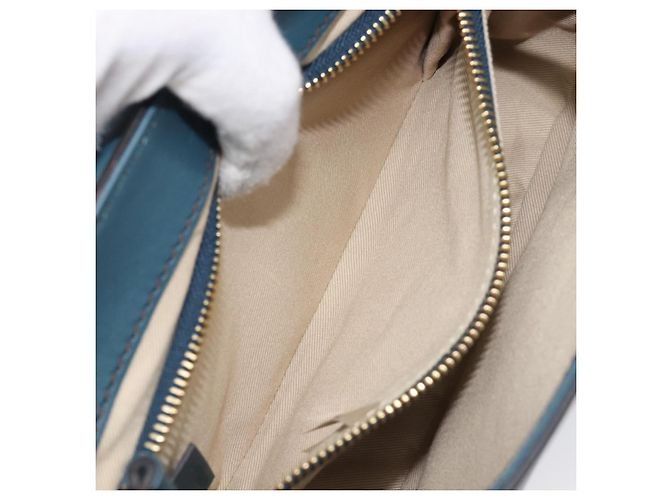 Chloé Chloe Schultertasche Leder 2way Navy Gold Auth 203685M Golden Marineblau - Ansicht 29