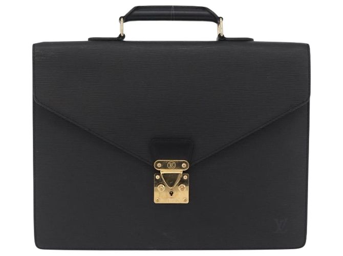 LOUIS VUITTON Epi Serviette Conseiller Briefcase Black M54422 LV Auth BA15530 Nero - vista 13