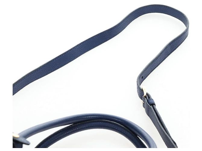 Bolsa de mão PRADA Ready lock em couro Taurillon Clemence 2way Azul Auth am12570V Dourado - vista 18